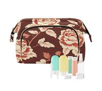 tplaotee Rosso San Valentino Fiori Cosmetici Borse Portamonete Portatile Donna Portafoglio per Cosmetici Articoli da toeletta, Fiori rossi di San Valentino, 1 size