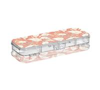 tplaotee Scatola di plastica a doppio ponte per penne vintage con calle corallo arancione e corallo, design chic con chiusura a scatto e coperchio