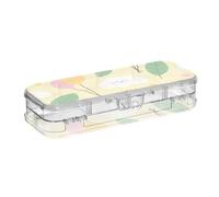 tplaotee Scatola di plastica trasparente a doppio piano con palloncini a forma di animaletti cartoni animati per cancelleria con coperchio a scatto