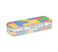 tplaotee Scatola di plastica trasparente a doppio piano per matite colorate con blocchi di costruzione custodia rigida trasparente per la scuola con scatto e coperchio