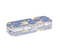 tplaotee Scatola di plastica trasparente a doppio strato con motivo tigri gialle per la scuola, con chiusura a scatto e coperchio