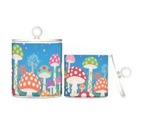 tplaotee Scatole portaoggetti colorate in plastica trasparente con coperchio, accessori per ufficio, piccoli contenitori per cotton fioc, tamponi di cotone, graffette, confezione da 2