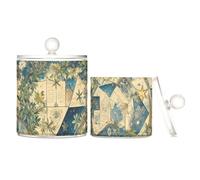 tplaotee Scatole portaoggetti in plastica trasparente con coperchio per accessori da bagno, decorazioni per cotton fioc, batuffoli di cotone, tamponi di cotone, bastoncini di cotone e filo