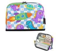 tplaotee Simpatico cartone animato viola dinosauro astuccio grande capacità portapenne ampia apertura cancelleria astuccio per ragazzi college cartuchera escolar para ninos