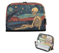 tplaotee Skeleton Play The Piano Starry Sky matita poueses Grande Capacità Penna Borse Multiuso Organizer Box per gli Uomini Preppy Scuola Forniture cartucheras escolares para lapices para ninas
