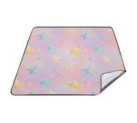 tplaotee Stelle Dolce Blush Colore Coperte da picnic impermeabili pieghevole XXL Prato Grande Coperta Esterna per Terra Coppie Regalo mantas para dia de campo