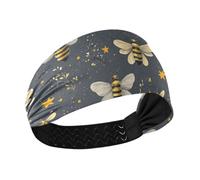 tplaotee Stelle Luna Bees Grigio Raffreddamento Yoga Fascia elastica per il sudore per uso quotidiano Corsa Pallavolo Escursioni