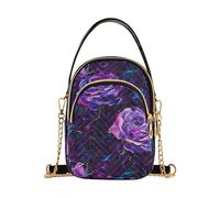 tplaotee Stereo Roses Deep Purple 3d Stereoscopico Style trendy borsa a tracolla per le donne con multi tasche borse per le donne per la moglie