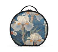 tplaotee Stile cinese bianco Iris farfalle Toiletry Bags Accessori Viaggio Dimensioni Portablravel Cosmetic Bag Per Le Donne con divisori regolabili 11 IN