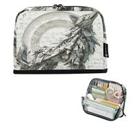 tplaotee Stile meccanico Cybernetic Music Notes Wolf Silver Pencil Box Case Grande Capacità Make Up Bag Con Slot Cancelleria Organizzatore per Ragazzi Elementare estuchera para lapices