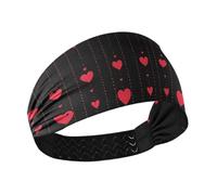 tplaotee Strisce Simple Line Art Cuore San Valentino antiscivolo fasce elastiche per il sudore per la testa per uso quotidiano Calcio basket