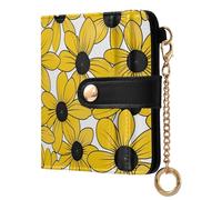 tplaotee Susan - Portafoglio sottile pieghevole da donna con gli occhi neri, linea semplice, in pelle PU, per donne e ragazze