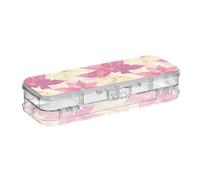 tplaotee Sweet Peach Flowers Progettato Clear Pencil Box Double Layer Box Penne Caso per bambini con coperchio