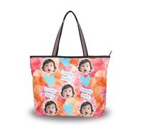tplaotee tessuto di seta borse con cerniera a tracolla riutilizzabile Immagine personalizzata su borse e borse di moda (senario) Size15.7 x 11.4 Abstract Flowers