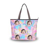 tplaotee tessuto di seta cinghie con cerniera per borse pulcino estivo Immagine personalizzata su borsa borsa a tracolla per le donne (senario) Size15.7 x 11.4 Mistero Psichedelico