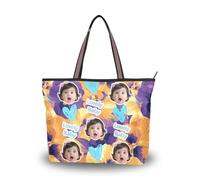 tplaotee tessuto di seta cinghie con cerniera per borse pulcino estivo Immagine personalizzata sulle borse per le donne crossbody (senario) Size15.7 x 11.4 Abstract Orange Purple Viole del pensiero