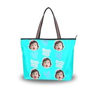 tplaotee tessuto di seta con cerniera donna tote borse convenienti Immagine personalizzata su borse in pelle per le donne (senario) Size15.7 x 11.4 Cyan Aqua Solid Color Pure Plain