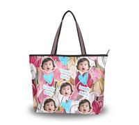 tplaotee Tessuto di seta con cerniera piccole borse alla moda Immagine personalizzata sulle borse per le donne sotto (senario) Size15.7 x 11.4 Colorful Beautiful Flowers