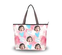 tplaotee tessuto di seta con cerniera piccole borse eleganti Immagine personalizzata su grandi borse per le donne (senario) Size15.7 x 11.4 Watercolor Pink Flower