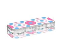 tplaotee Trendy Polka Dot Peach Blue Designed Pencil Storage Box Clear 2 Layer Large Pen Case per bambini con chiusura a scatto e coperchio