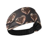 tplaotee Turismo Illustrazione Cuori Bronzo no slip panno fasce per le donne Fasce elastiche per capelli da donna per il ciclismo Uso quotidiano tennis make up