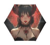 tplaotee UV50+ Anime Style Demonic Beauties Ombrelli da sposa sotto il sole Ombrelli antivento per pioggia antivento auto aperto