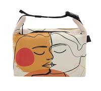 tplaotee Valentine Lover Linea Astratta Lunch Bag Isolato a tenuta stagna Famiglia Isolato Tote per Parco Divertimenti