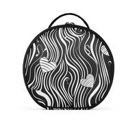 tplaotee Valentine Music Patterns Safari Makeup Bag Verticale Free-Standing Essentials Borse Cosmetici Con Cerniera con divisori regolabili 27,9 cm