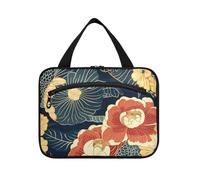 tplaotee Vintage Floral Style appeso borse per viaggi con gancio, borse di moda designer con cerniera per i viaggiatori hotel bolsas para maquillaje de mujer M, stile floreale vintage, Medium
