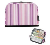 tplaotee Viola e Rosa Motivo A Righe Astuccio Astuccio Grande Capacità Make Up Borse Leggero Cancelleria Bag per Teen Cosmetici cartera para lapices escolares de nina