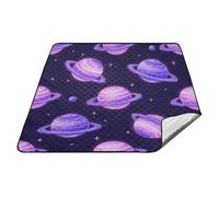 tplaotee Viola Romantico Pianeta Universo Impermeabile Giorno del Lago Essentials Grande Spiaggia Grande Coperta da Spiaggia per Outdoor Persone Concerto Tapetes para picnic vintage