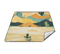 tplaotee Western Boho Cactus Montagne Impermeabile Coperta Esterna Impermeabile Tappetino Da Gioco All'aperto per la Famiglia Concerto Coperta cobijas para picnic