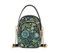 tplaotee William Morris Daisy blu scuro borse alla moda per le donne borsa a tracolla con multi tasche borsa per le donne per moglie