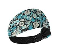 tplaotee William Morris, fascia elastica per il sudore, motivo floreale, per yoga, ciclismo, make up e lavaggio del viso
