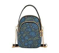 tplaotee William Morris Indigo Floral Pattern Borsa alla moda per donna a tracolla con multi tasche borsa per le donne essenziali per le donne