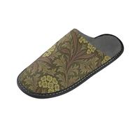 tplaotee William Morris, pantofole da donna in stile vintage, motivo floreale con euforbia, calde, per casa, camera da letto e interni, Vintage Euphorbia Flower Pattern William Morris, 40.5/41 EU