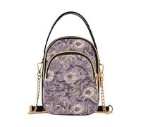 tplaotee William Morris Style Mauve Floral trendy piccola borsa a tracolla con multi tasche borse per donne per moglie