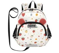 tplaotee Zaino con orecchie carine personalizzabili per ragazzi e ragazze, borsa da scuola personalizzata anti-smarrimento per bambini con fascia riflettente, simpatico cartone animato, fragola,