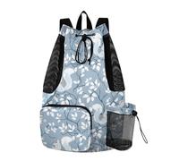 tplaotee Zaino estivo con coulisse, borsa da campeggio con tasche Cinch Pack Wet and Dry Separazione William Morris Style Scoiattolo Baby Blue