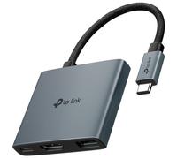 TP-Link Hub USB di tipo C 3 in 1, USB 3.0, trasferimento dati da 5 Gbps, USB A, HDMI 4K a 60Hz, ricarica rapida PD 3.0 da 100 W, connessioni espandibili, archiviazione automatica, cavo intrecciato,