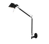 TPMAFF Lampade da parete con braccio oscillante lungo con cavo plug-in, apparecchi di illuminazione da parete con braccio robotico telescopico regolabile per banco da lavoro (lampadina non inclusa)