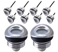 TPMAFF LED per corrimano per terrazze, Confezione da 10, Bassa Tensione DC 12 Volt Illuminazione per corrimano per Scale da Incasso, IP68 Impermeabile per Esterni con Superficie Curva per Recinzione