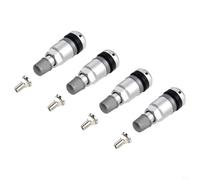 TPMS - Kit di riparazione per valvola del sensore di pressione dei pneumatici, per serie 5, 4 pezzi in metallo, montaggio anteriore/posteriore/sinistro/destro, argento