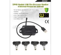 TPMS Module Tire Pressure with 4 internal Sensors USB For Android 11/12 Stereo