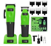 TPOB Slime Play - Tagliacapelli e tagliacapelli da uomo, 7500 giri/min, con impugnature in gomma, set da 2 pezzi, colore: verde