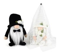 TPone 2 Gnomi di Coppia per Sposi e Sposi, Bambole di Fidanzamento di San Valentino, Bambola Senza Volto, Regalo per Matrimoni, Ornamenti a Vassoio a Più Livelli, Bianco