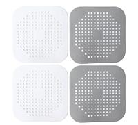 TPR Drain Hair Catcher Quadrato Tappo per Capelli per Doccia con Ventosa Design Antiscivolo per Bagno Vasca da Efficace Filtro per Capelli Durevole Flessibile Grigio e Bianco 4