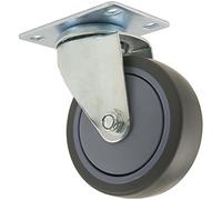 TPR Rubber Caster Wheel with Swiveling Top Plate - 4-Inch - 250 lb. Load Capacity - Non-Marking for Use in Hospitals, Food Service, & Other Institutional Applications