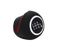 TPSOBRU Universale Auto Gear Testa Pomello Per Fiat Per Grande Per Punto 2006-2012 Per Linea 2007-2015 5/6 Velocità Manuale Auto Pomello Cambio Shifer Leva Cambio Testa(6 Speed Black Red)