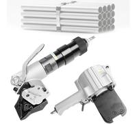 TPTAWF Confezionatrice pneumatica Portatile, reggiatrice per Tubi in Acciaio 19 mm / 25 mm / 32 m di Larghezza Strisce d'Acciaio, Strumento di Fasciatura in Acciaio 3 in 1,35mm